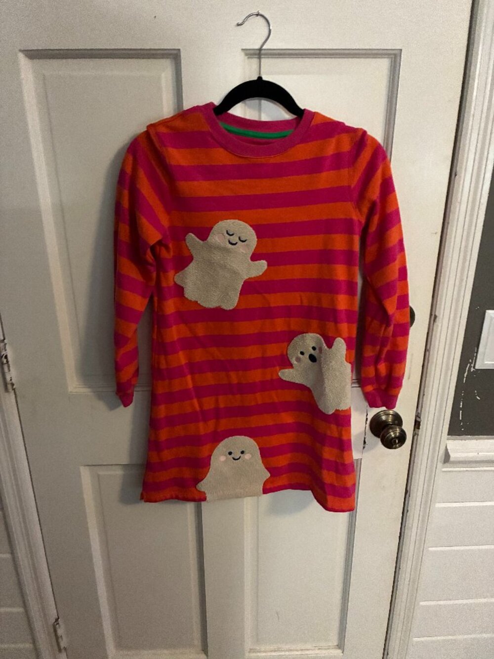 Boden Girls Hot Pink and Orange striped Halloween Tunic or Dress Size 10